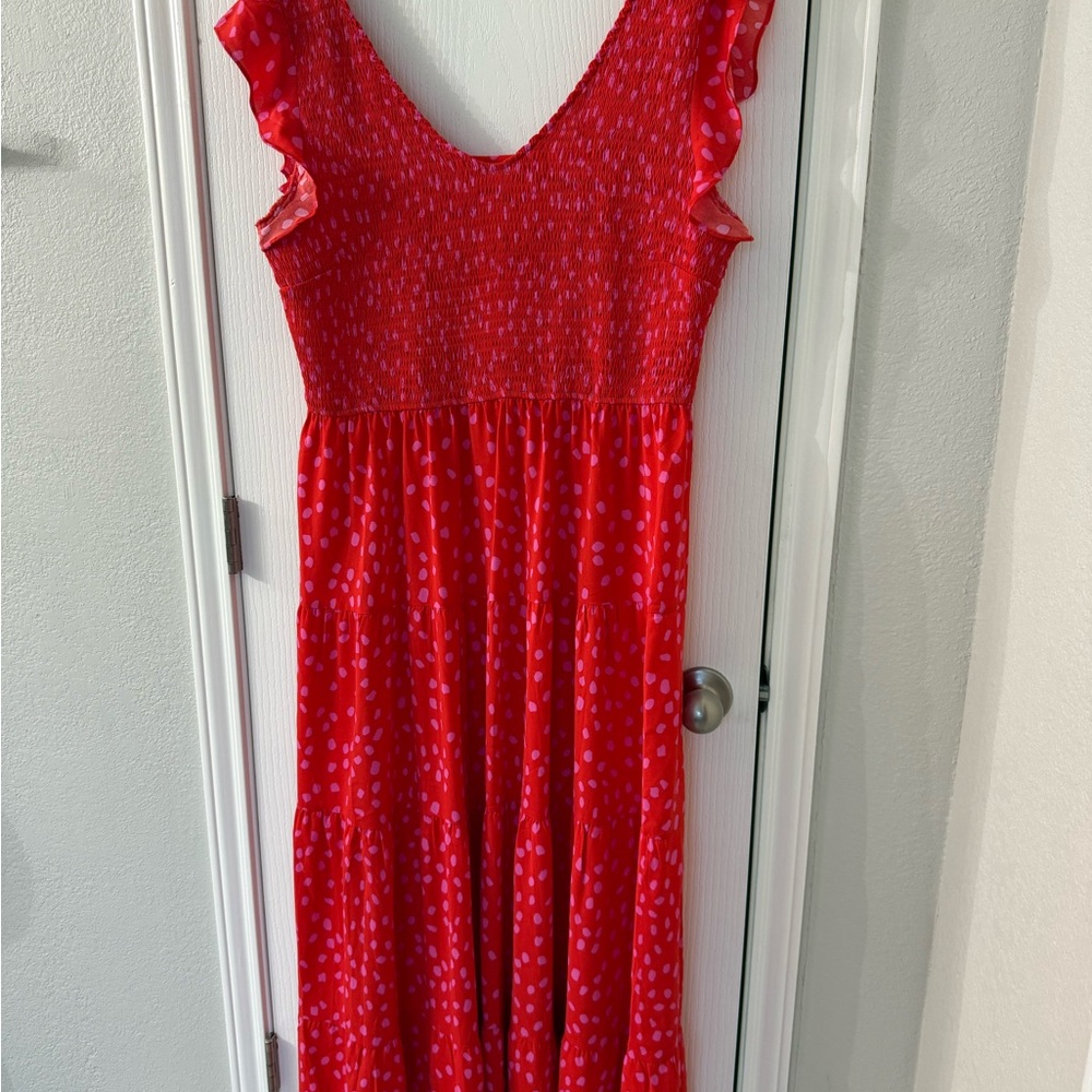 PrettyGarden Red and Pink Polka Dot Dress